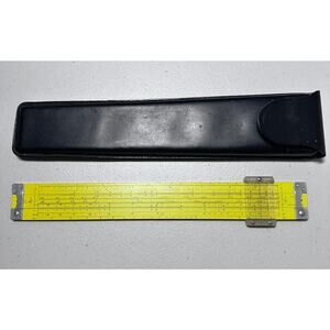 Vintage Pickett N803-ES Log Slide Rule w/ Black Leather Holder